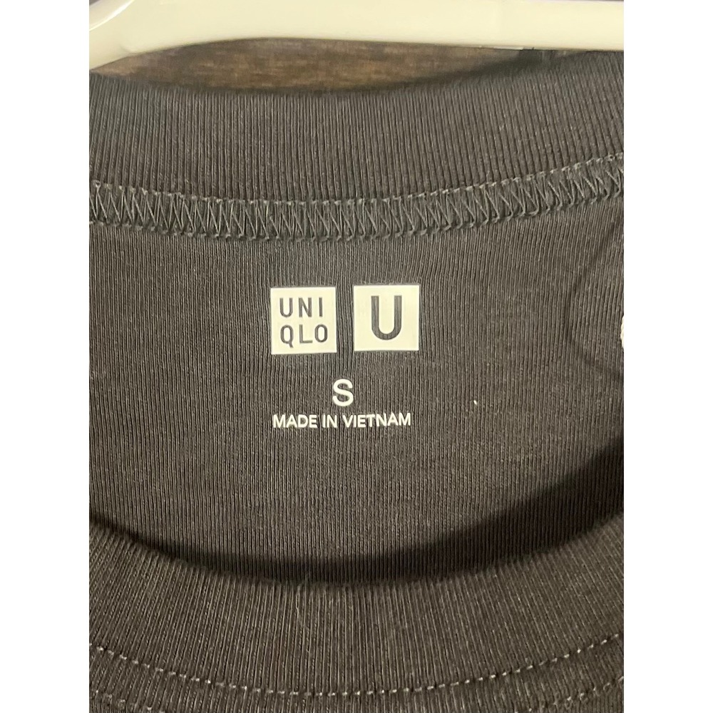 Uniqlo U Crew Neck Short Sleeve T-Shirt Dark Gray 100% Cotton S 241-474404 thick - Picture 2 of 5